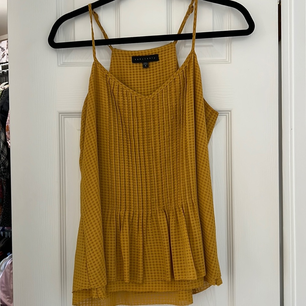 Yellow gingham tank